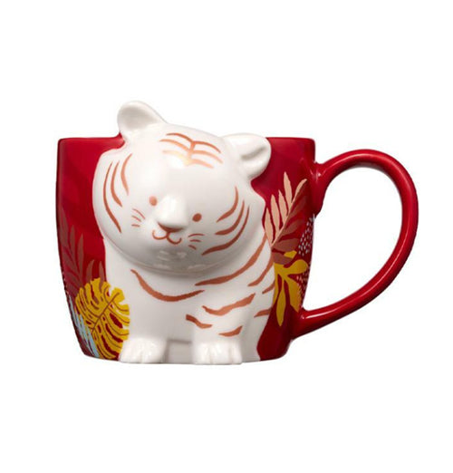 Limited edition Starbucks 2022 New Year Tiger Red Mug, 355ml – the perfect festive gift for coffee enthusiasts.