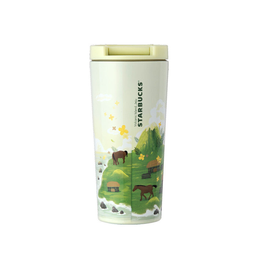 Limited edition Starbucks Jeju Tour Tumbler 355ml, showcasing a unique Jeju design, ideal for enjoying your favorite beverages on the go.